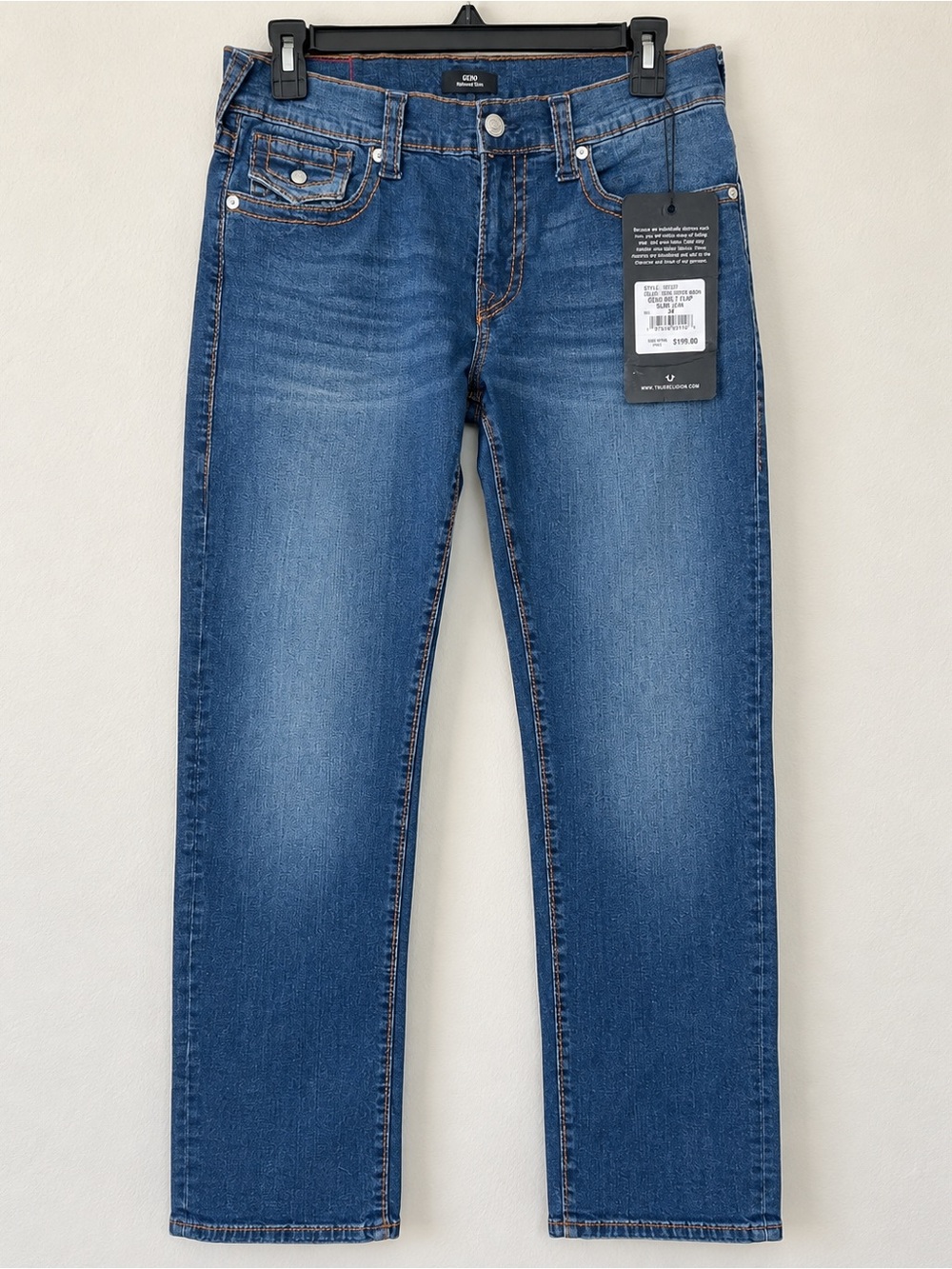 True Religion Men's Relaxed Slim Geno 34x32